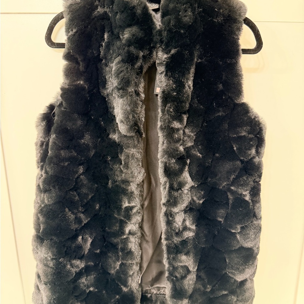 Rachel Zoe Black Faux Fur Vest